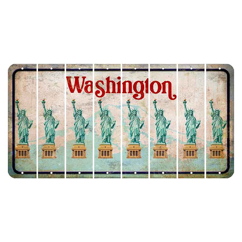 Washington Mount Rainier Cut License Plate Strips (Set of 8) Statue of Liberty