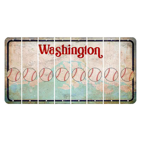 Washington Mount Rainier Cut License Plate Strips (Set of 8) Baseball