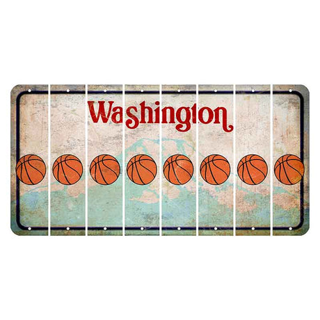 Washington Mount Rainier Cut License Plate Strips (Set of 8) Basketball