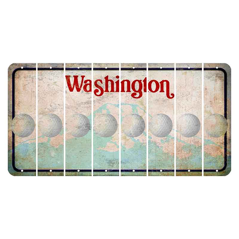 Washington Mount Rainier Cut License Plate Strips (Set of 8) Golfball