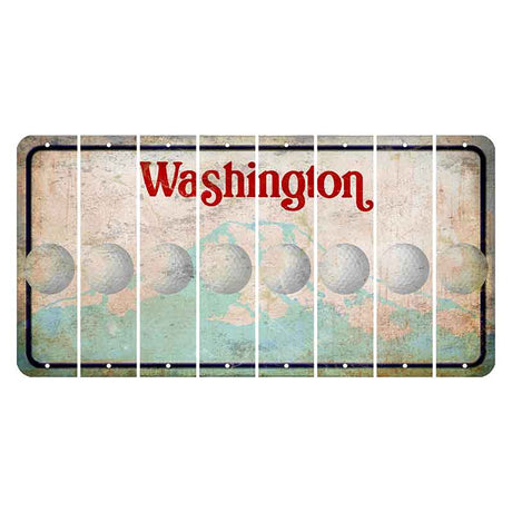 Washington Mount Rainier Cut License Plate Strips (Set of 8) Golfball