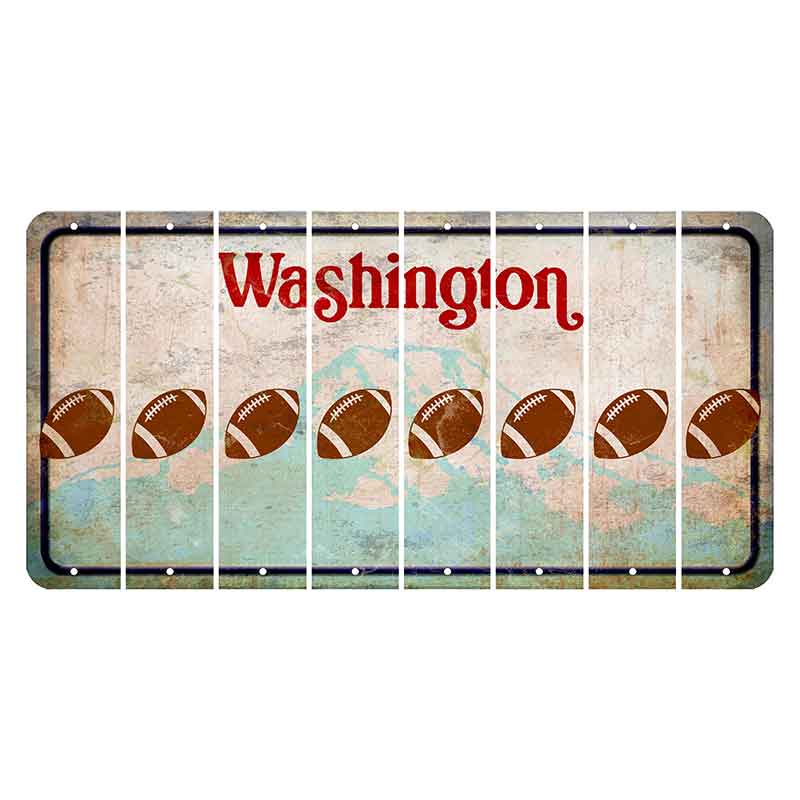 Washington Mount Rainier Cut License Plate Strips (Set of 8) Football