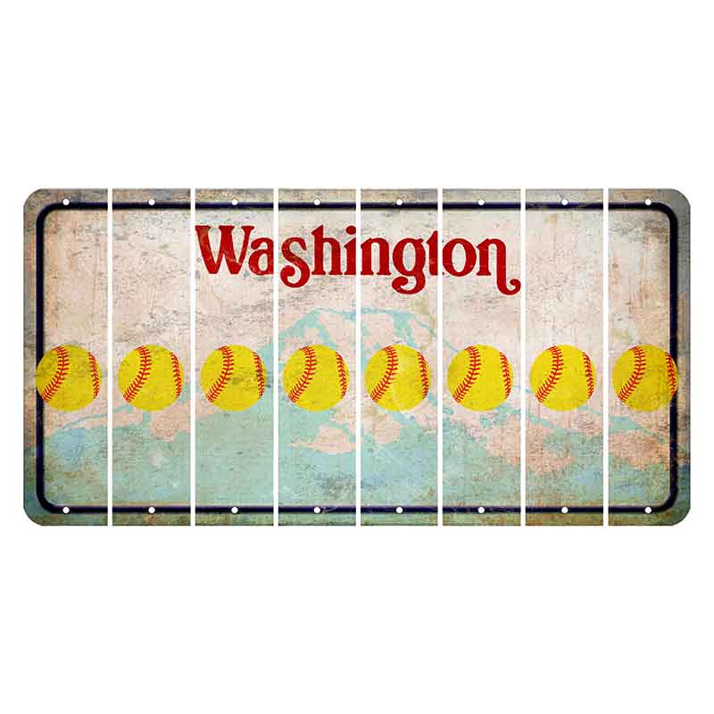 Washington Mount Rainier Cut License Plate Strips (Set of 8) Softball