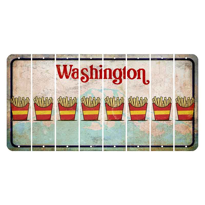 Washington Mount Rainier Cut License Plate Strips (Set of 8) French Fries