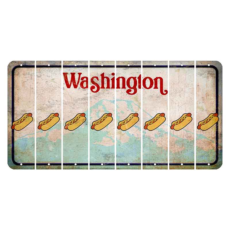 Washington Mount Rainier Cut License Plate Strips (Set of 8) Hotdog