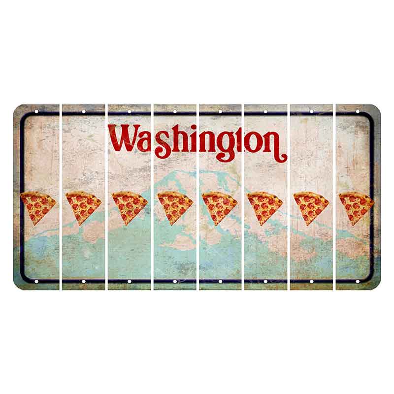 Washington Mount Rainier Cut License Plate Strips (Set of 8) Pizza