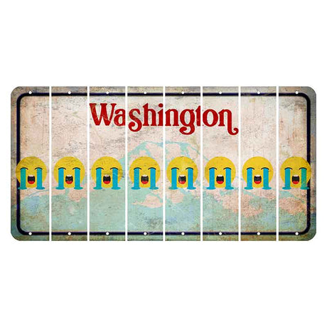 Washington Mount Rainier Cut License Plate Strips (Set of 8) Emoji - Crying