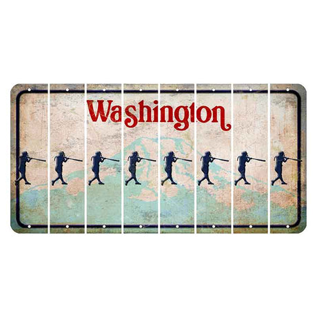 Washington Mount Rainier Cut License Plate Strips (Set of 8) Softball Batter