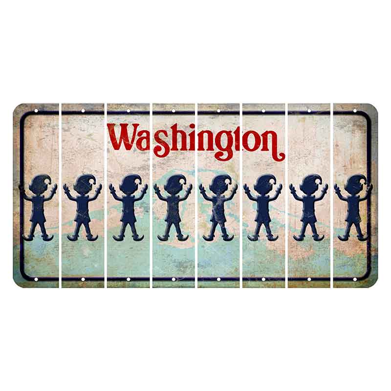 Washington Mount Rainier Cut License Plate Strips (Set of 8) Elf