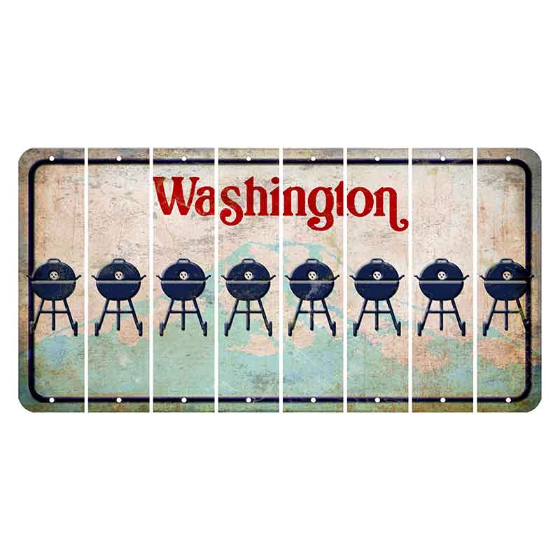 Washington Mount Rainier Cut License Plate Strips (Set of 8) Grill