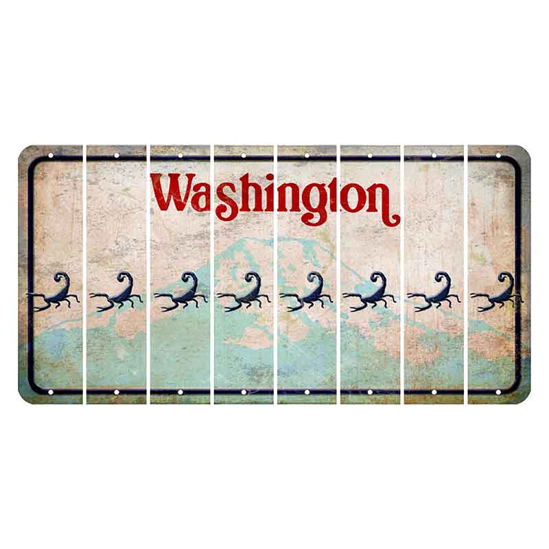 Washington Mount Rainier Cut License Plate Strips (Set of 8) Scorpion