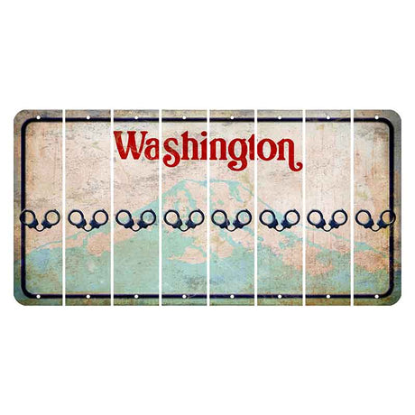 Washington Mount Rainier Cut License Plate Strips (Set of 8) Handcuffs