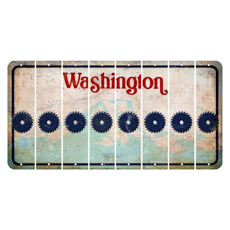 Washington Mount Rainier Cut License Plate Strips (Set of 8) Saw Blade