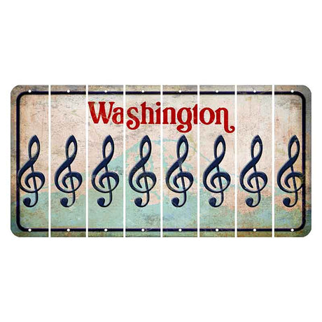 Washington Mount Rainier Cut License Plate Strips (Set of 8) Music Note