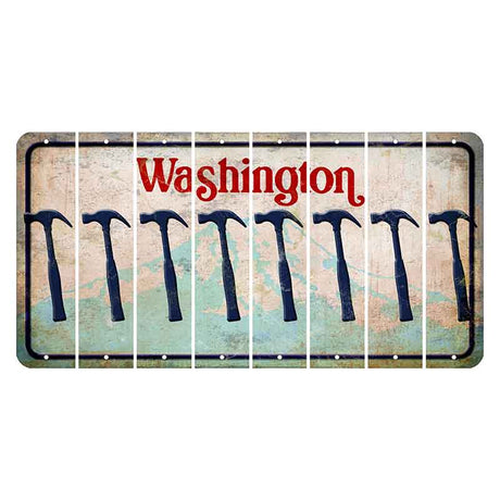 Washington Mount Rainier Cut License Plate Strips (Set of 8) Hammer