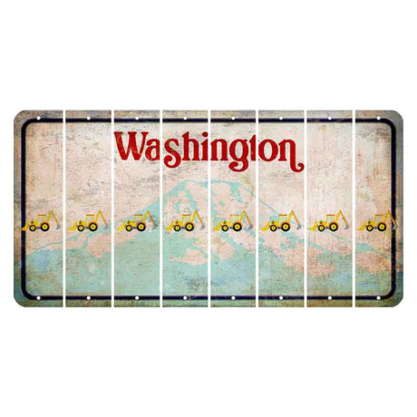 Washington Mount Rainier Cut License Plate Strips (Set of 8) Backhoe