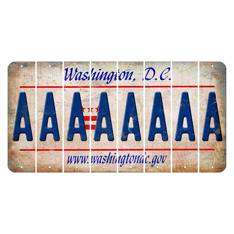 Washington DC.gov Cut License Plate Strips (Set of 8) A