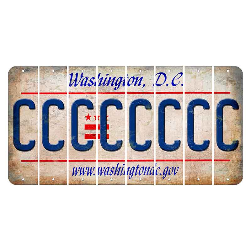 Washington DC.gov Cut License Plate Strips (Set of 8) C