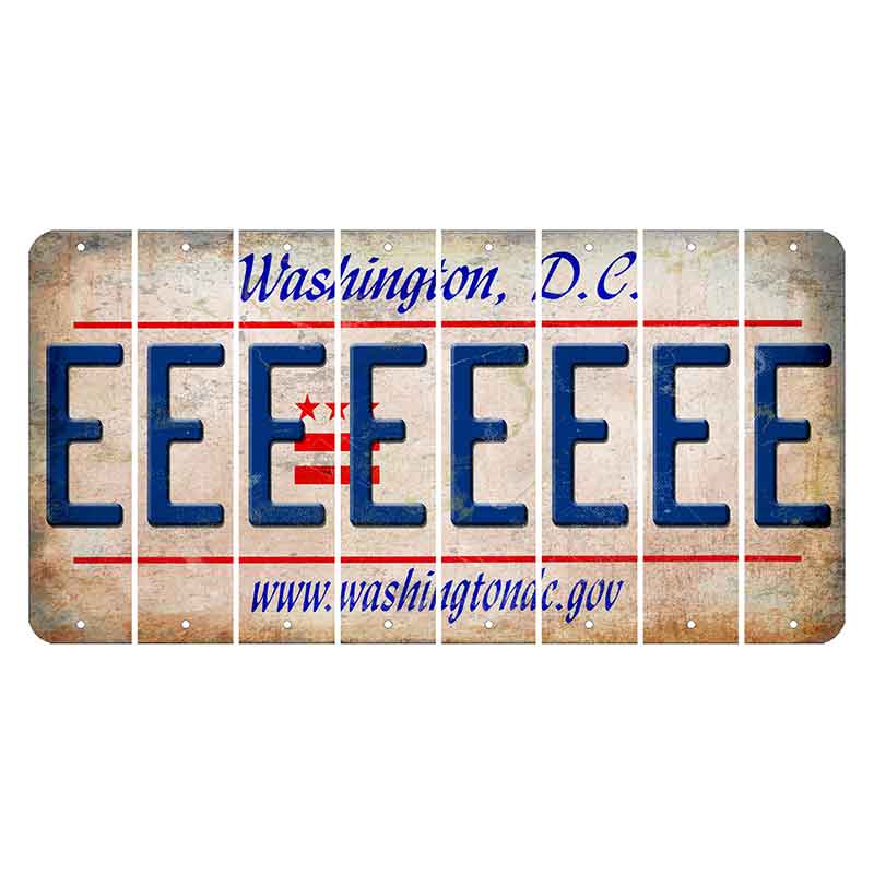 Washington DC.gov Cut License Plate Strips (Set of 8) E