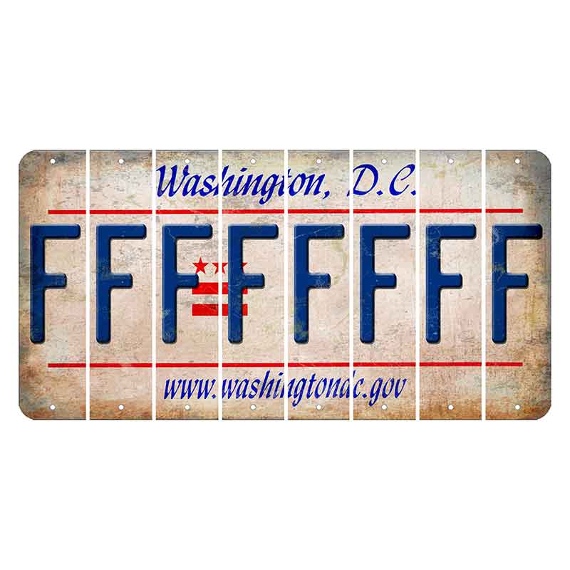 Washington DC.gov Cut License Plate Strips (Set of 8) F