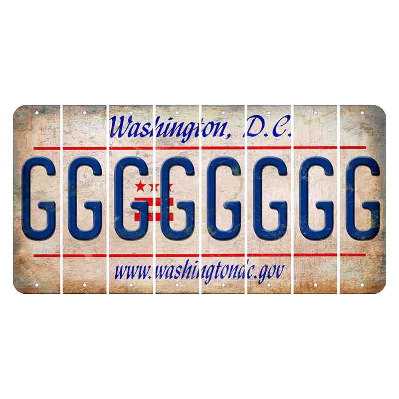 Washington DC.gov Cut License Plate Strips (Set of 8) G