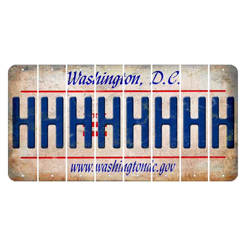 Washington DC.gov Cut License Plate Strips (Set of 8) H