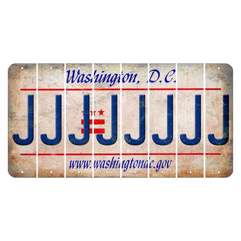 Washington DC.gov Cut License Plate Strips (Set of 8) J