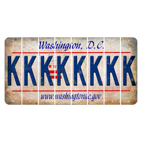 Washington DC.gov Cut License Plate Strips (Set of 8) K