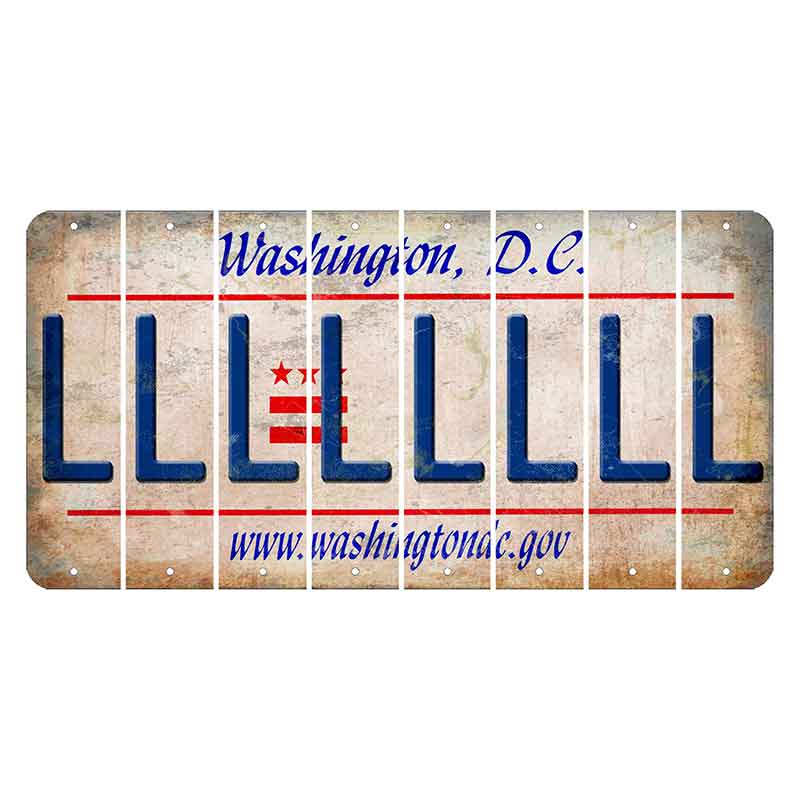 Washington DC.gov Cut License Plate Strips (Set of 8) L