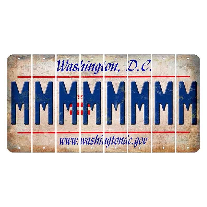 Washington DC.gov Cut License Plate Strips (Set of 8) M