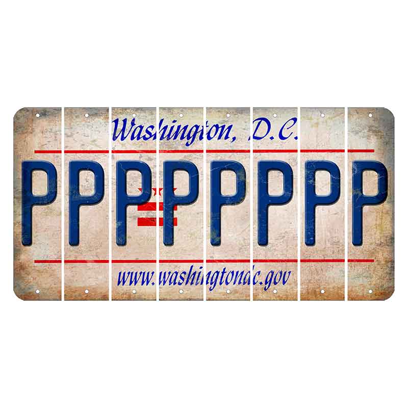 Washington DC.gov Cut License Plate Strips (Set of 8) P