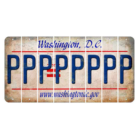 Washington DC.gov Cut License Plate Strips (Set of 8) P