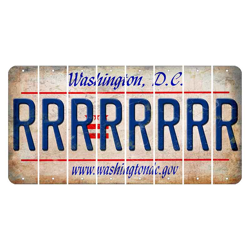 Washington DC.gov Cut License Plate Strips (Set of 8) R