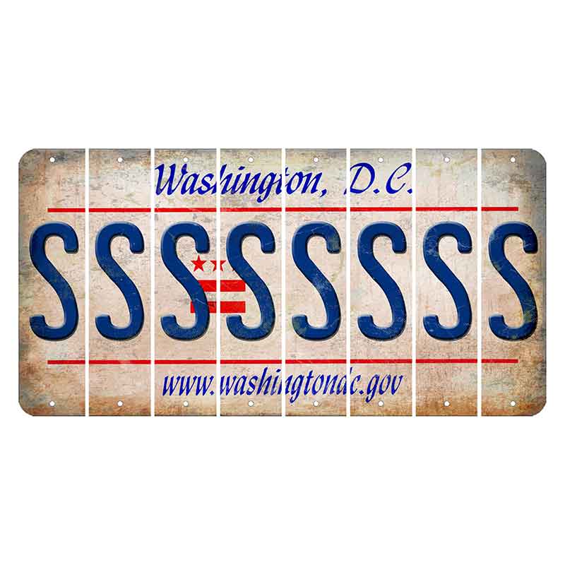 Washington DC.gov Cut License Plate Strips (Set of 8) S