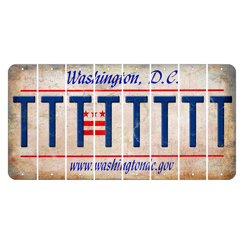 Washington DC.gov Cut License Plate Strips (Set of 8) T