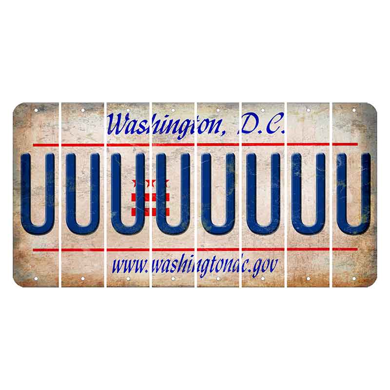 Washington DC.gov Cut License Plate Strips (Set of 8) U