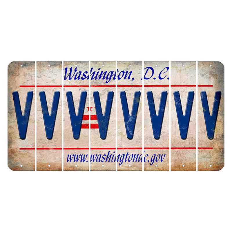 Washington DC.gov Cut License Plate Strips (Set of 8) V