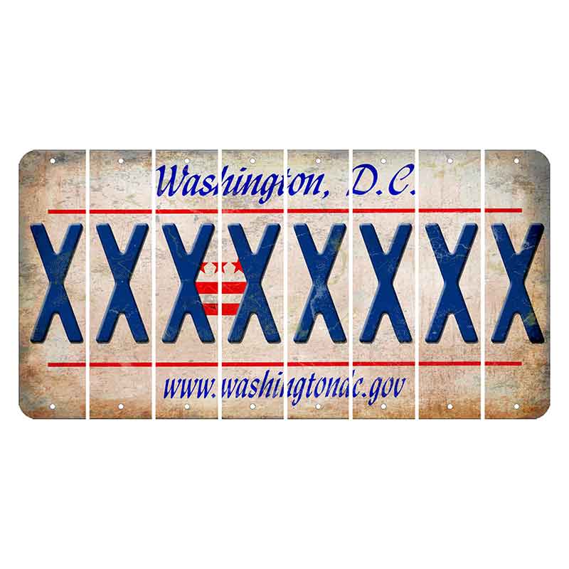 Washington DC.gov Cut License Plate Strips (Set of 8) X