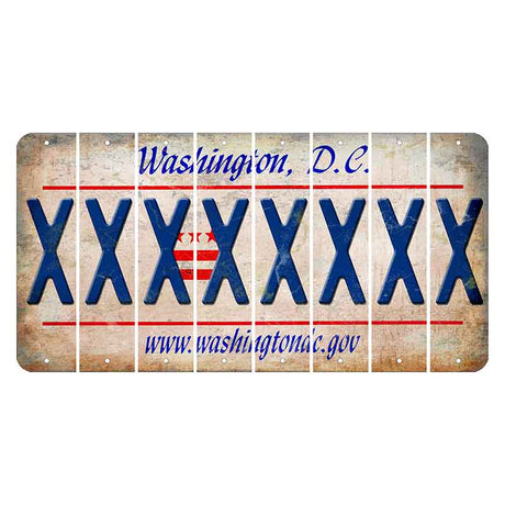 Washington DC.gov Cut License Plate Strips (Set of 8) X