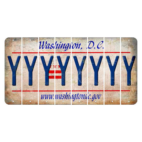 Washington DC.gov Cut License Plate Strips (Set of 8) Y