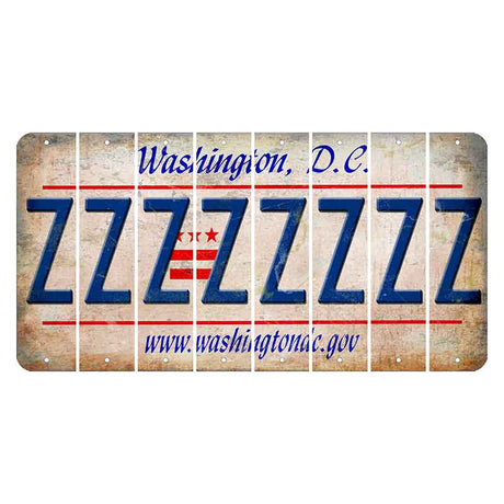 Washington DC.gov Cut License Plate Strips (Set of 8) Z