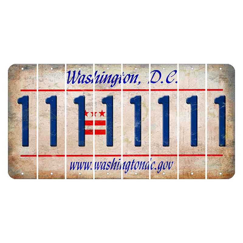 Washington DC.gov Cut License Plate Strips (Set of 8) 1