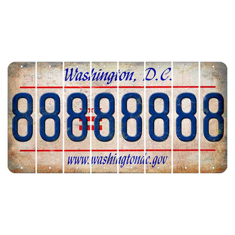 Washington DC.gov Cut License Plate Strips (Set of 8) 8