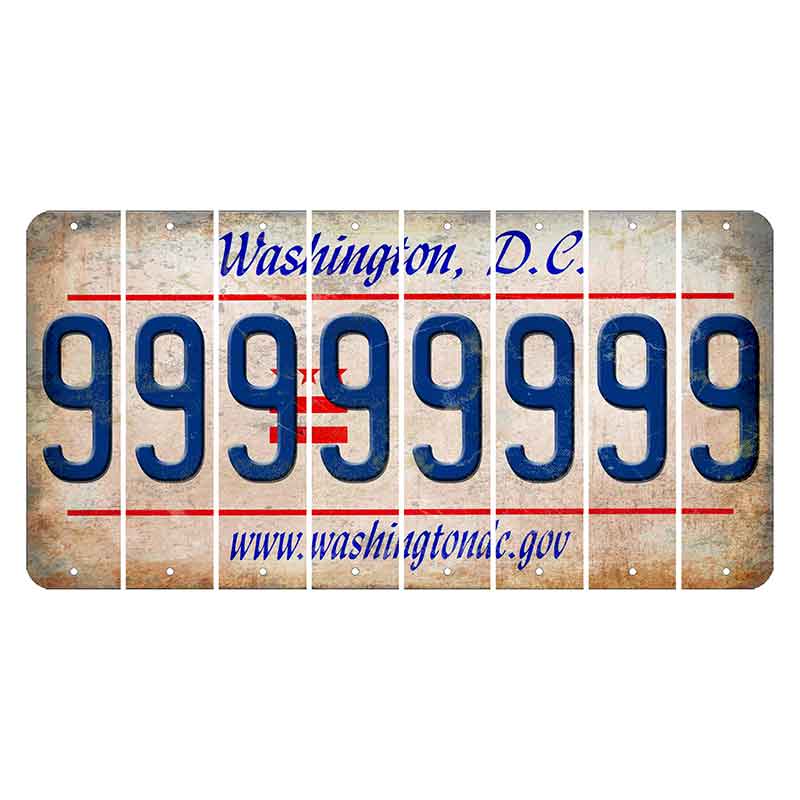 Washington DC.gov Cut License Plate Strips (Set of 8) 9