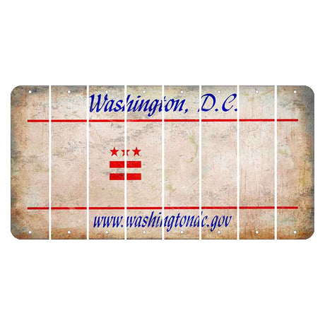 Washington DC.gov Cut License Plate Strips (Set of 8) Blank