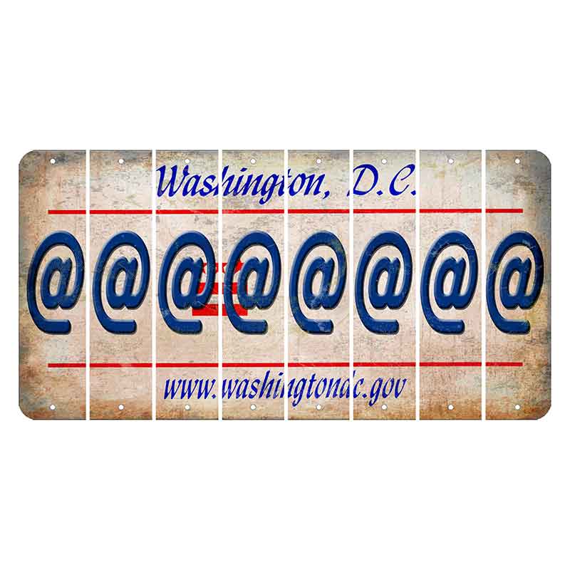 Washington DC.gov Cut License Plate Strips (Set of 8) At Sign