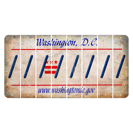 Washington DC.gov Cut License Plate Strips (Set of 8) Forward Slash