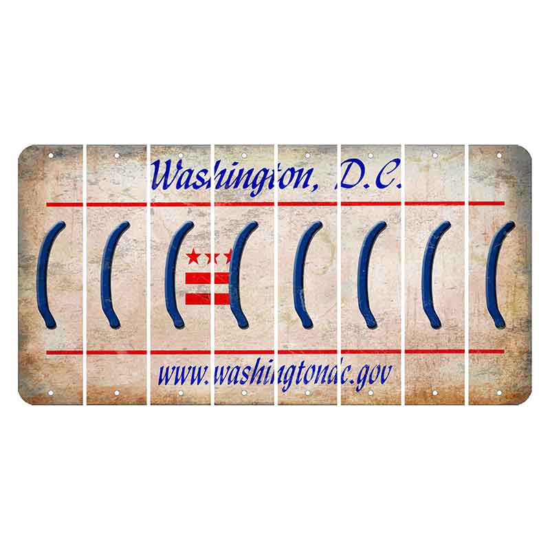 Washington DC.gov Cut License Plate Strips (Set of 8) Parenthesis - Left