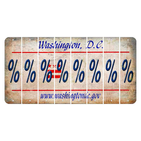 Washington DC.gov Cut License Plate Strips (Set of 8) Percent Sign