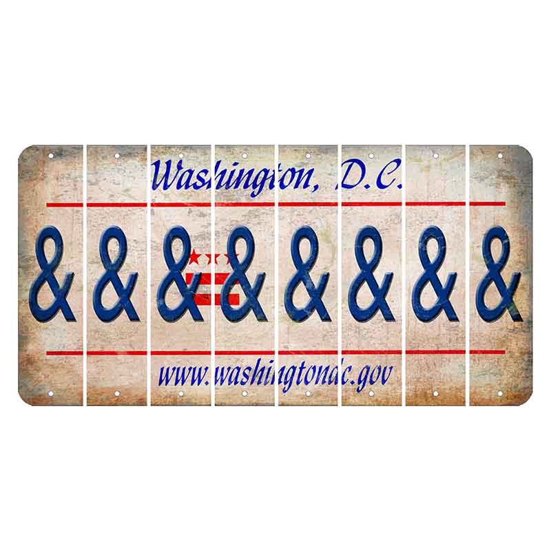 Washington DC.gov Cut License Plate Strips (Set of 8) And Sign